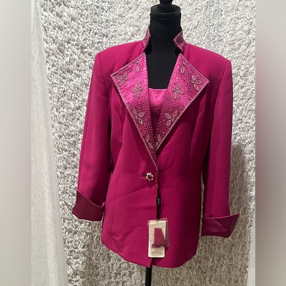 Milano ORCHID BEADED EMBELLISHED Statement JACKET, SPECIAL OCCASION, SIZE 16 - Picture 4 of 13